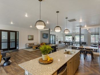 Community clubhouse with kitchen